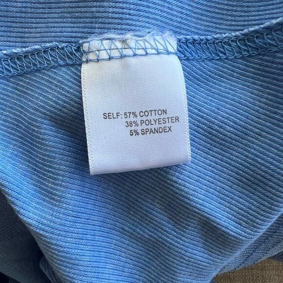 Anthropologie Jane and Delancey Blue top distressed collar short sleeve size S - Picture 3 of 10